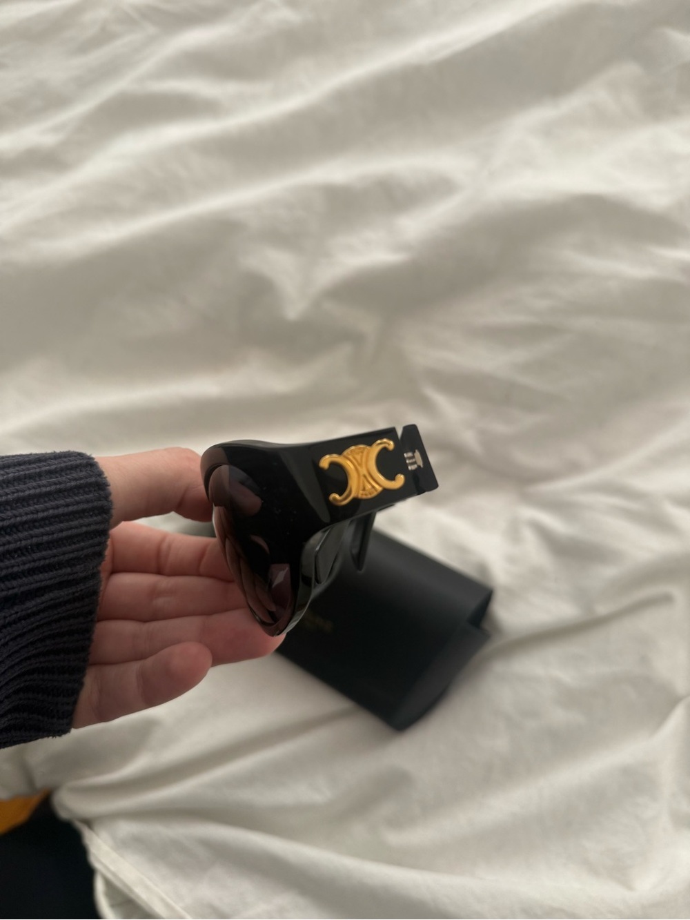 Celine Black Oversized Round Sunglasses with Case - Picture 4 of 7